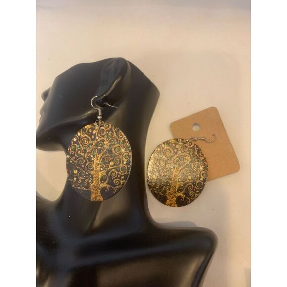 Graphic Tree Of Life Earrings - Picture 3 of 3